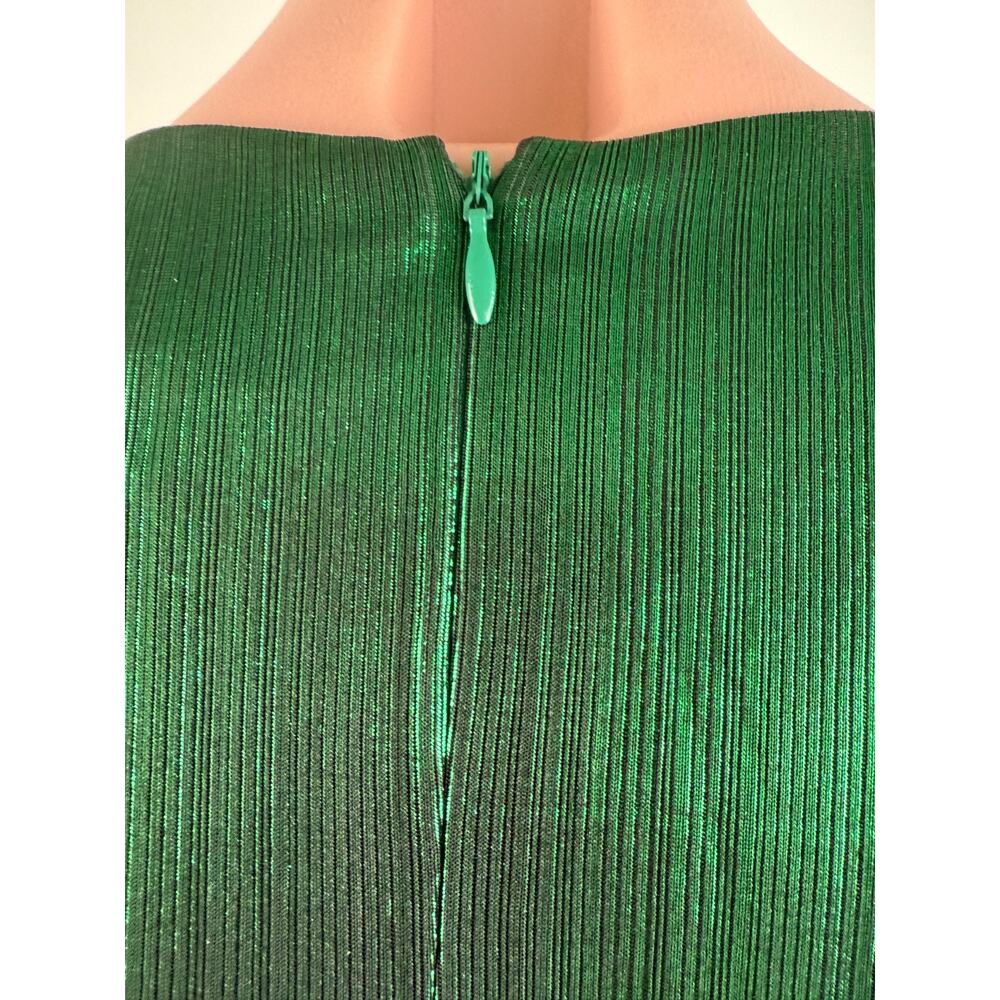 Tuckernuck Pomander Place Emerald Crinkle Lurex Lillith Green Dress  Size S - Picture 4 of 15